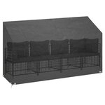 vidaXL Housses de banc de jardin 2 Pièces 12 œillets 210x70x70/88 cm PE