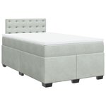 vidaXL Sommier à lattes de lit et matelas gris clair 120x190cm velours