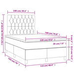 vidaXL Sommier à lattes de lit avec matelas taupe 120x190 cm tissu