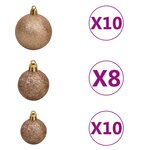 vidaXL Arbre de Noël artificiel pré-éclairé/boules pommes de pin 210cm