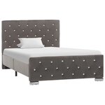vidaXL Cadre de lit Gris Velours 100x200 cm