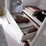 Dressing extensible avec rideau + 1 tiroir - Blanc - 160-113 x 50 x 205 cm - SUIT