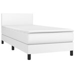 vidaXL Sommier à lattes de lit avec matelas Blanc 90x190 cm Similicuir