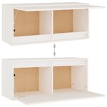 vidaXL Meubles TV 2 Pièces Blanc Bois massif de pin