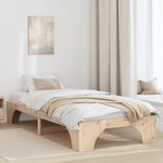 vidaXL Cadre de lit naturel Bois naturel Bois de pin massif 75 x 190 cm