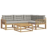 vidaXL Ensemble de canapés d'extérieur 5 pc Blanc et gris clair