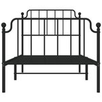 vidaXL Cadre de lit métal sans matelas avec pied de lit noir 90x200 cm