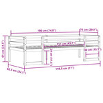 vidaXL Cadre de lit pour enfants sans matelas 75x190 cm pin massif