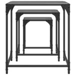 vidaXL Tables basses gigognes 3 Pièces dessus en verre noir acier