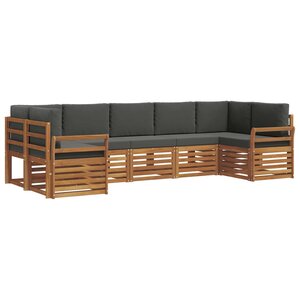 vidaXL Ensemble de canapé d'angle 7 Pièces Naturel et Anthracite