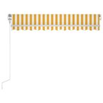 vidaXL Auvent automatique capteur de vent/LED 350x250cm Jaune et blanc