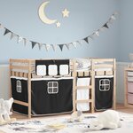 vidaXL Lit mezzanine enfants avec rideaux sans matelas 90x200cm