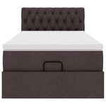 vidaXL Lit ottoman avec matelas marron foncé 90x200 cm tissu