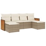 vidaXL Salon de jardin avec coussins 6 Pièces beige résine tressée