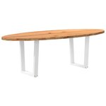 vidaXL Table à manger marron clair bois de chêne massif ovale