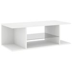 vidaXL Meuble TV avec lumières LED Blanc 90x39x30 cm