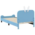 vidaXL Cadre de lit pour enfants avec tête de lit Bleu 90 x 200 cm PU