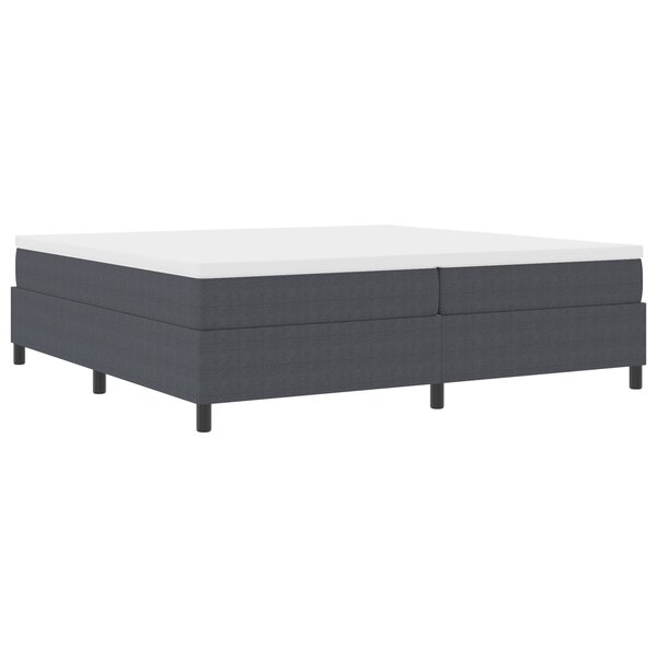 vidaXL Lit box spring avec matelas gris foncé  200 x 200 cm  en tissu à côtes.