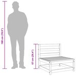 vidaXL Canapés centraux de jardin 3 Pièces blanc bois de pin massif