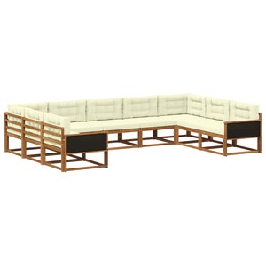 vidaXL Ensemble de canapés d'extérieur 9 pc Naturel et Crème