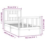vidaXL Cadre de lit sans matelas bois de pin massif 90x200 cm