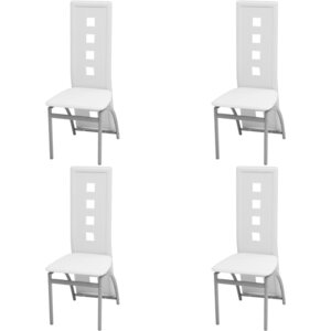 vidaXL Chaises à manger lot de 4 blanc similicuir