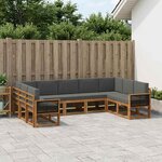 vidaXL Ensemble de canapés d'extérieur 9 Pièces Naturel et Anthracite
