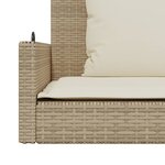 vidaXL Balancelle avec coussins beige 119x56x48 cm résine tressée