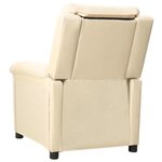 vidaXL Fauteuil inclinable Crème Tissu
