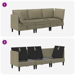vidaXL Ensemble de meubles pour le salon 3 pc Kaki Tissu