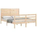 vidaXL Cadre de lit avec tête de lit 120x200 cm bois massif