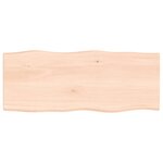 vidaXL Dessus de table bois chêne massif non traité bordure assortie