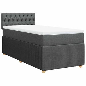 vidaXL Sommier à lattes de lit avec matelas Gris foncé 80x200 cm Tissu