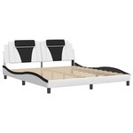 vidaXL Cadre de lit Viana avec LED sans matelas blanc et noir 180x200 cm