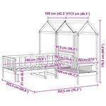 vidaXL Ensemble Lit de Jour 3 Pièces Cire marron Bois de pin massif