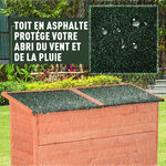 Armoire de jardin sur pied double porte étagère et toit bitumé relevable dim. 128L x 50l x 90H cm bois sapin pré-huilé