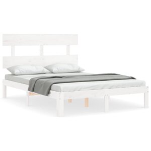 vidaXL Cadre de lit sans matelas blanc 120x200 cm bois de pin massif