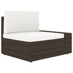 Vidaxl salon de jardin 5 pièces avec coussins marron résine tressée
