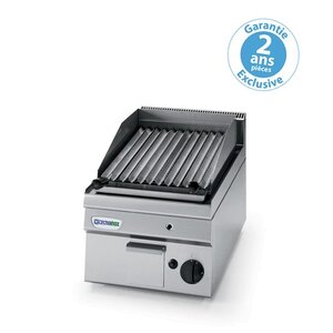 Grill pierre de lave charcoal simple gaz - gamme 600 - tecnoinox -  - acier inoxydable 350x600x300mm
