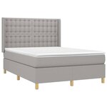 vidaXL Sommier à lattes de lit matelas LED Gris clair 140x190 cm Tissu