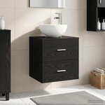 vidaXL Vanité de lavabo mural Chêne noir 49 5 x 41 x 64 5 cm
