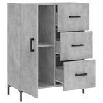 vidaXL Buffet gris béton 69 5x34x90 cm bois d'ingénierie