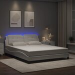 vidaXL Cadre de lit avec lumières LED blanc 160x200 cm similicuir