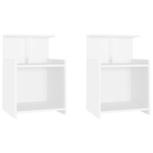 vidaXL Tables de chevet 2 Pièces Blanc 40x35x60 cm Aggloméré