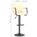 vidaXL Tabourets de bar lot de 2 crème velours