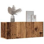 vidaXL Meubles TV muraux 2 Pièces vieux bois 80x30x30 cm