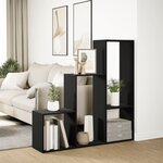 vidaXL Étagère séparatrice de pièce à 3 niveaux noir 123x29x123 cm