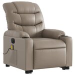 vidaXL Fauteuil inclinable de massage électrique cappuccino similicuir