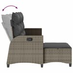 vidaXL Salon de jardin 3 Pièces avec coussins forme L gris résine tressée