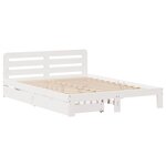vidaXL Cadre de lit sans matelas blanc 140x200 cm bois de pin massif